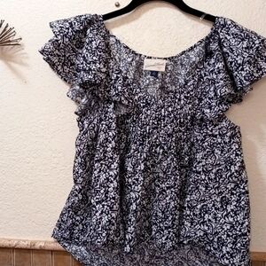 Ruffle Short Sleeve Blouse